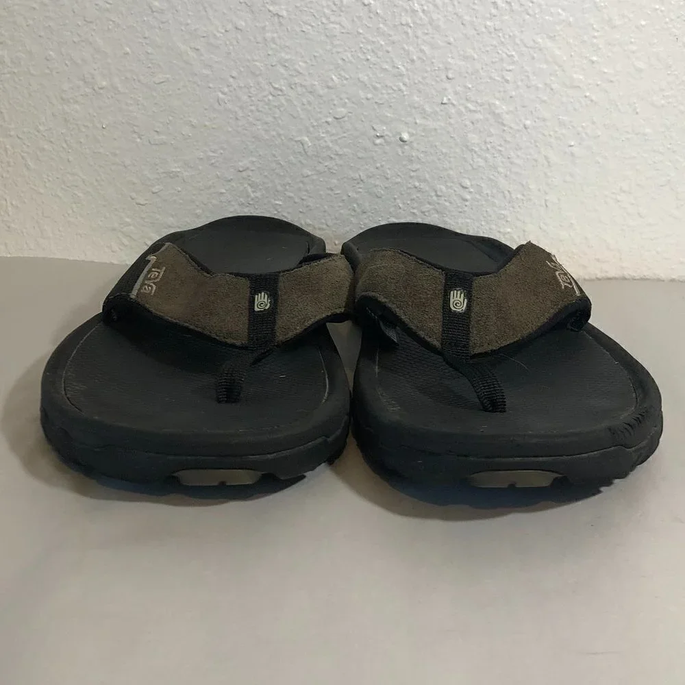 TEVA Flip Flop Sandals Men's Size US13 Brown Black 4136 Beach Sandal Shoes